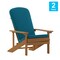 Flash Furniture Teak Adirondack Chairs with Teal Cushions, 2PK 2-JJ-C14501-CSNTL-TEAK-GG - alternate 6
